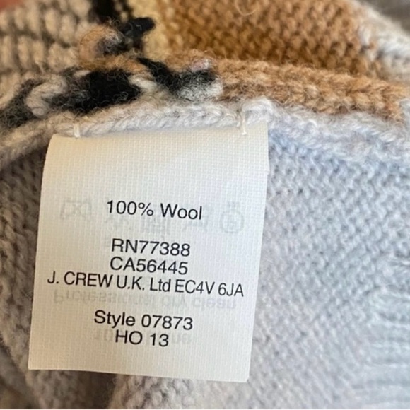 J. Crew Fair Isle jeweled crew neck wool sweater- size large - Picture 5 of 7